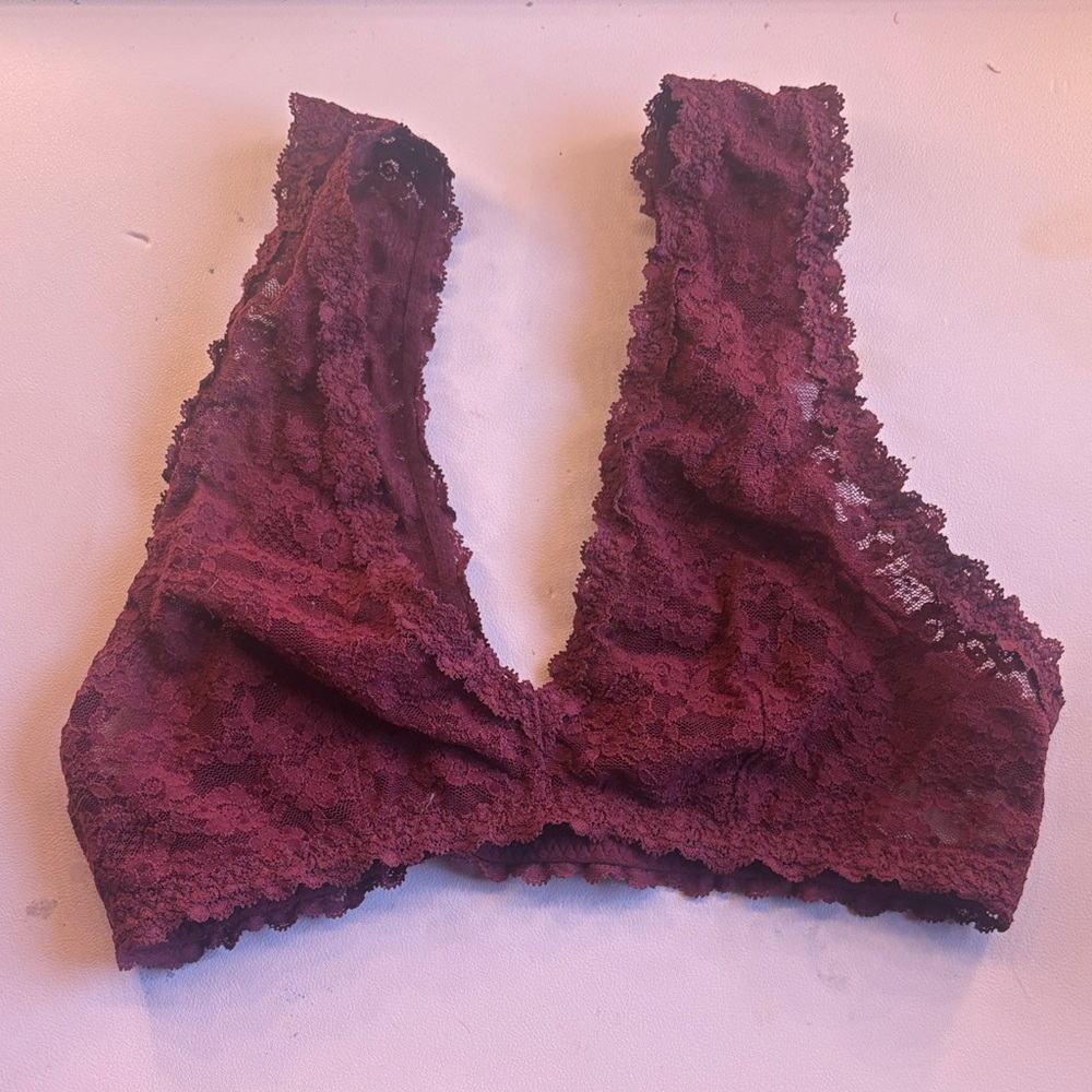 Aerie Lace Bralette in Deep Burgundy